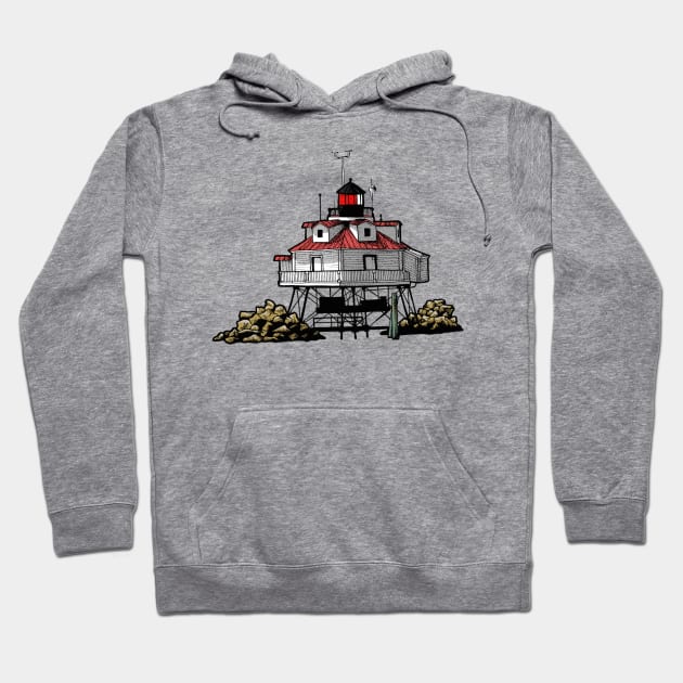 Thomas Point Lighthouse Hoodie by Elizabeth Weglein Art